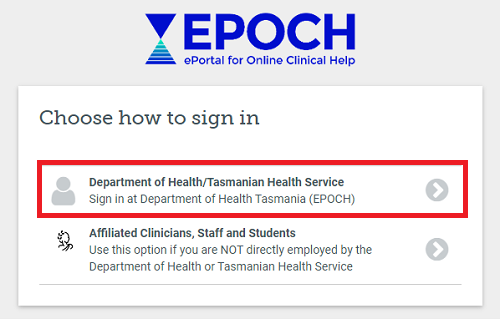 Screenshot of OpenAthens login option for Department staff